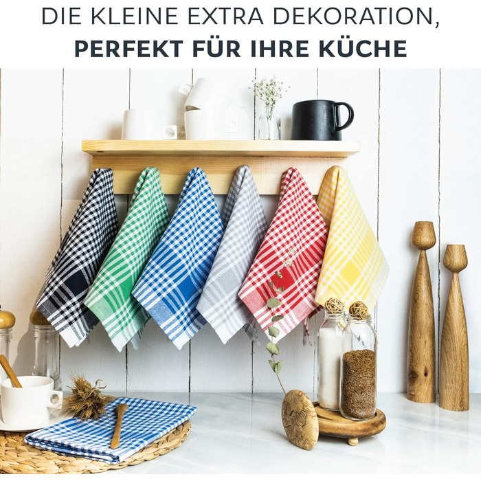 Набір із 10 кухонних рушників 45x65 см, різнокольорові LAYNENBURG