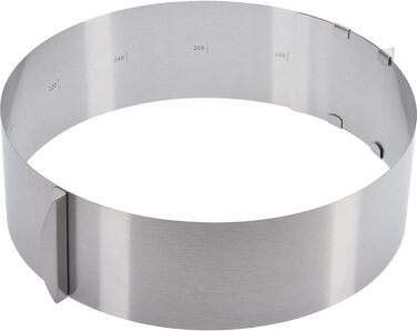 Кольцо для торта Westmark, очень высокое, Ø 16 30 см переменное, нержавеющая сталь, серебристый, 31312260 (набор из 2 шт., высота кольца для торта 8,5 см)