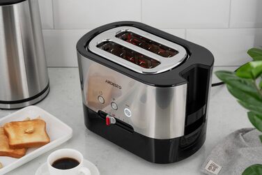 ARDESTO Тостер Steel Collection T-K210 1000 Вт, металл+пластик, серебристо-черный