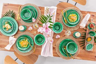 Набір посуду на 4 персони, 47 предметів, зелений Palm Beach Sänger