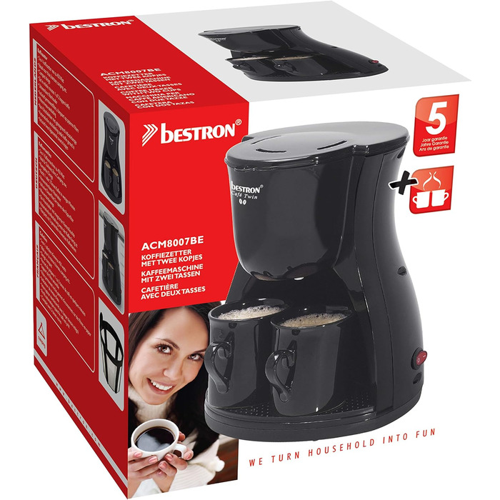 Кавомашина 450 Вт, чорна Duo Bestron