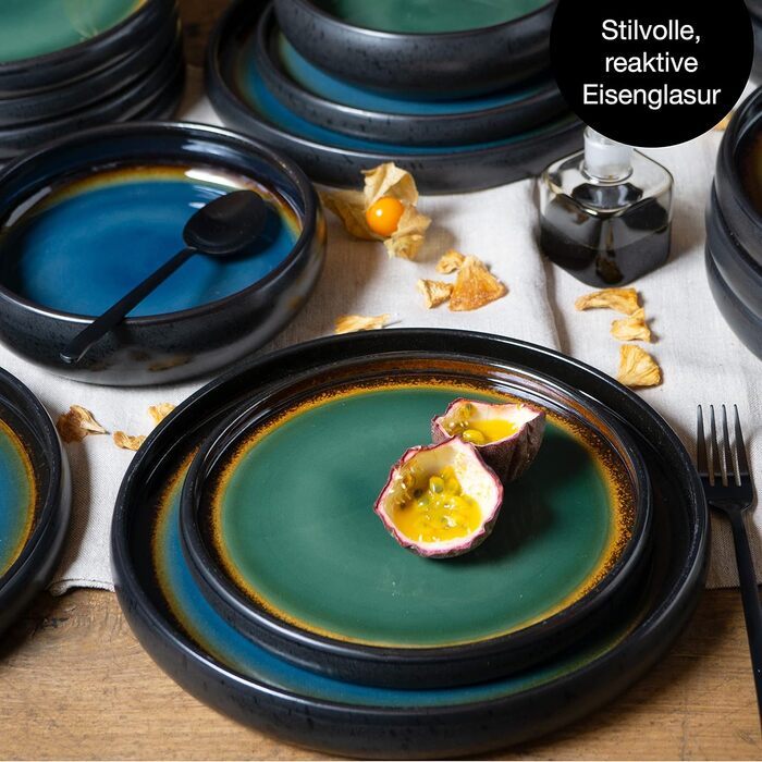 Набір посуду з кераміки Moritz & Moritz SOLID з 18 предметів 6 персон набір посуду з 6 обідніх, маленьких, глибоких тарілок набір посуду з 18 предметів