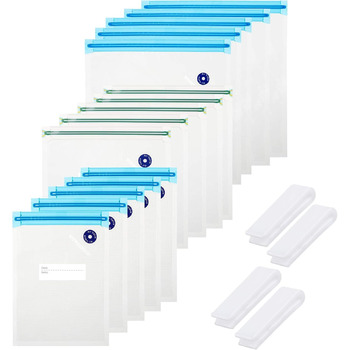 Вакуумные пакеты 15 пакетов с 4 герметичными зажимами, 16,1 х ​​21,8/21 х 22,1/ 26,1 х ​​28 см GOTRUST