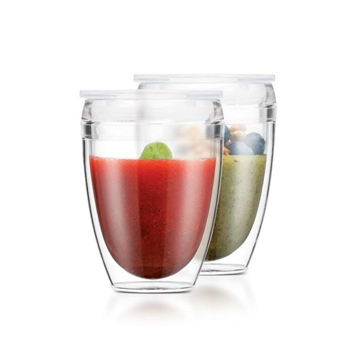 Набір склянок з подвійними стінками і кришкою 0,3 л, 2 предмета Pavina To Go Bodum