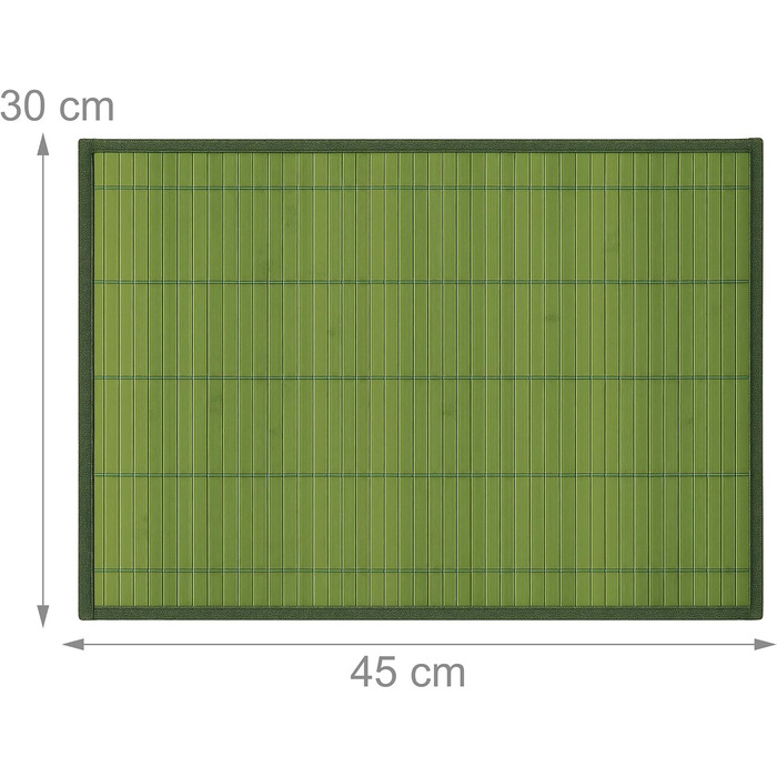 Набір із 6 сервірувальних килимків 45 x 30 см, зелений Relaxdays