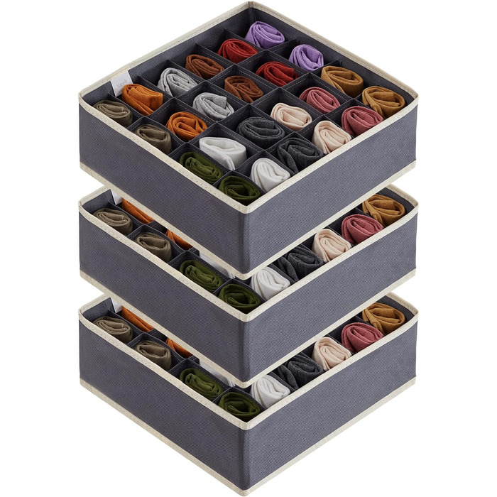 Набор из 3 органайзеров для носков и нижнего белья, серый Lifewit