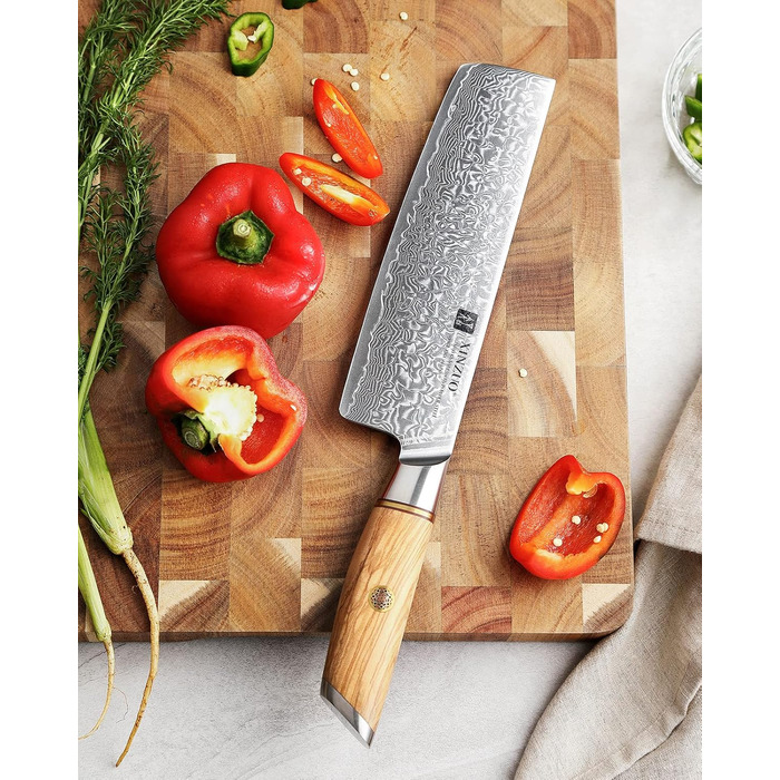 Кухарський ніж накірі 18,2 см, дамаська сталь XINZUO