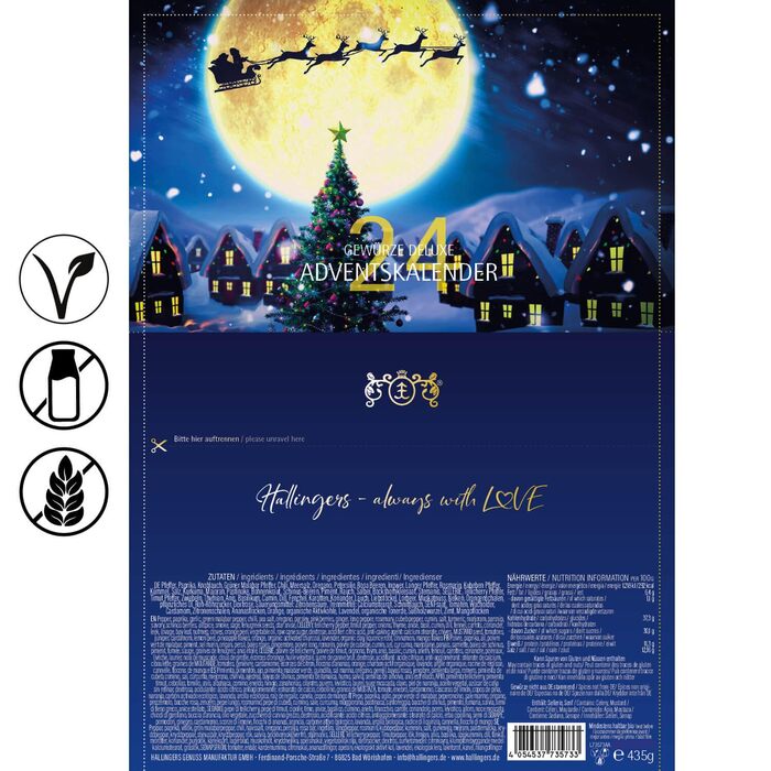 Набір із 24 спецій в подарунковій упаковці у вигляді адвент-календаря Hallingers