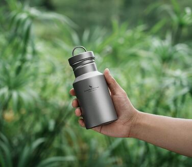 Титанова пляшка для води Відкритий кемпінг Одношарова металева пляшка для води з широким горлом Захист від протікання Спорт Їзда на велосипеді Піші прогулянки Пікнік Скелелазіння Біг Чай Кава Пляшка для напоїв (400 мл Ti3251d)