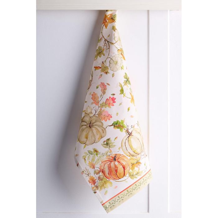 Набір з 3 багатоцільових кухонних рушників Maison d&39 Hermine Сільське Різдво зі 100 бавовни Барні рушники День подяки/Різдво (50 см x 70 см) (помаранчевий (ніжний) або нейтральний з помаранчевими акцентами)