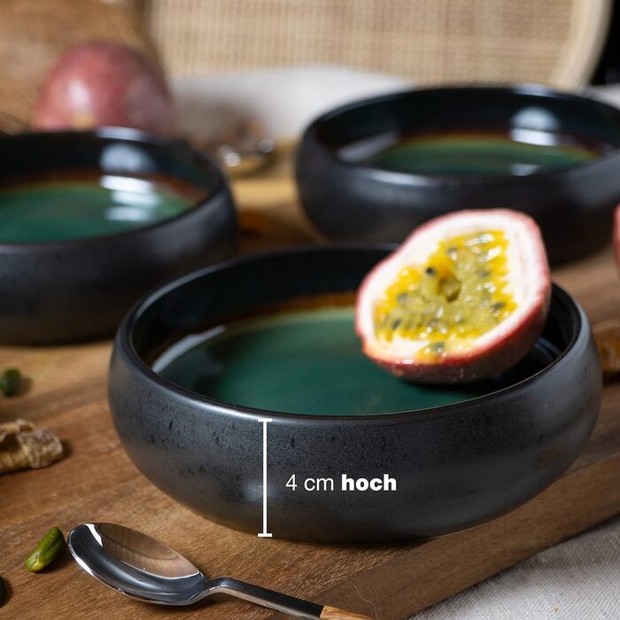 Набор из 18 предметов из керамогранита на 6 персон набор посуды из 6 обедов, маленькие, глубокие тарелки (4 маленькие миски)