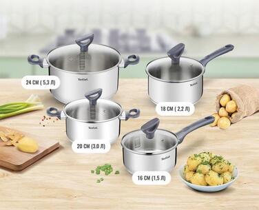 Tefal Набор посуды Daily Cook, 8 предметов, нерж.сталь