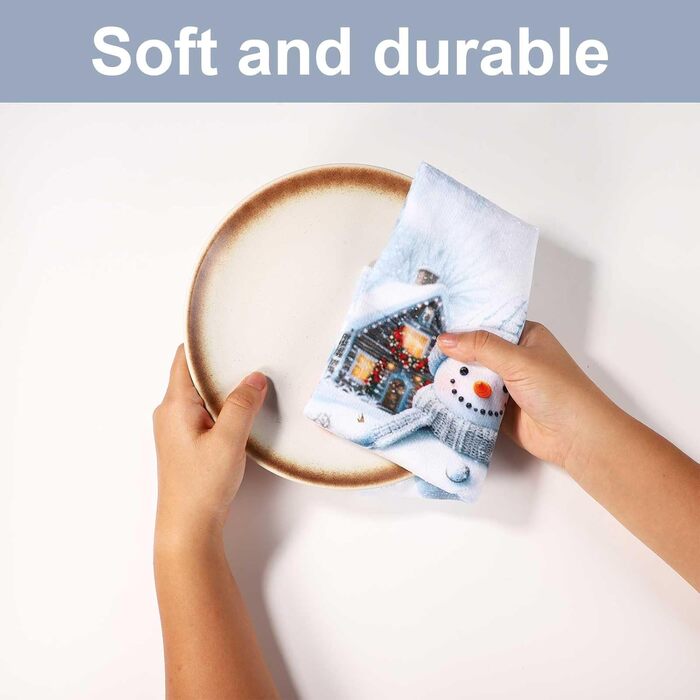 Набір з 2 різдвяних кухонних рушників 40 x 60 см, Сніговик та Пінгвин Gosknor