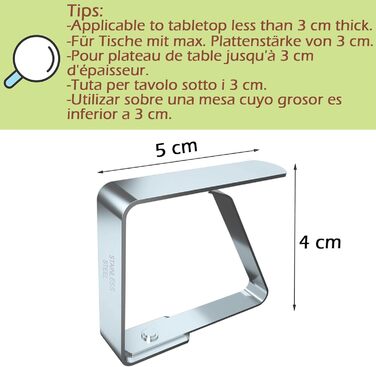 Затискачі для скатертин з нержавіючої сталі 8 предметів Blooven