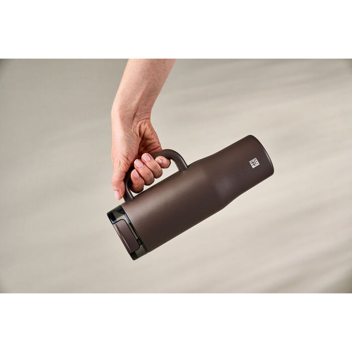 Термокружка 900 мл с трубочкой, нержавеющая сталь, шоколадный цвет Thermo Plus Zwilling