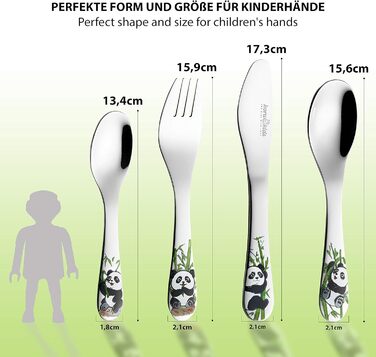 Дитячі столові прибори Панда, набір 4 предмети Koru Kids