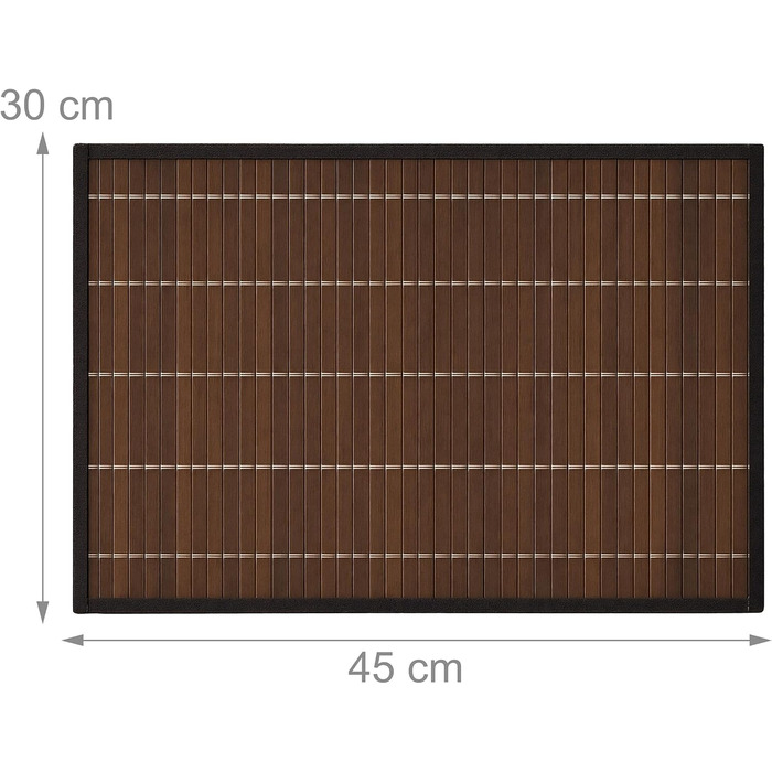 Набір із 6 сервірувальних килимків 45 x 30 см, коричневий Relaxdays