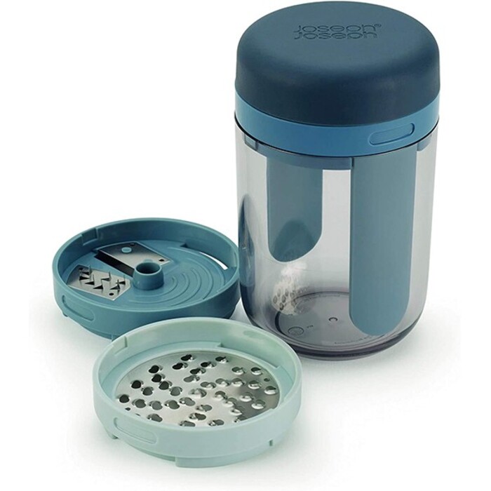 Овочерізка ручна спіральна 3-в-1 з трьома змінними насадками Joseph Joseph GADGETS, сірий, 7,8 х 7,8 х 16 см