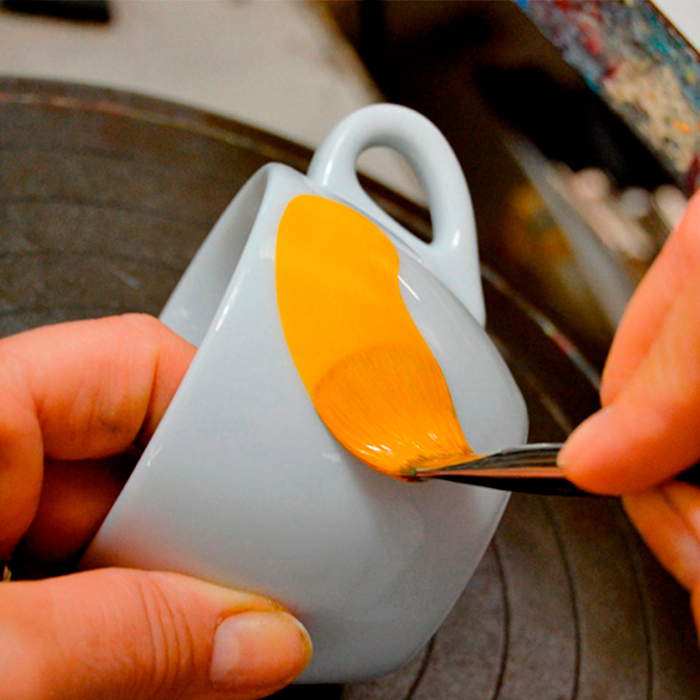 35191 Чашка cappuccino 180 мл Orange 'Verona Millecolori Hand Painted Brush stroke A with handle'