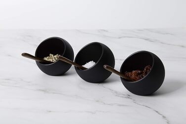 Сервировочный набор APS Moon - набор из 2 предметов 1 меламиновая миска (Ø 19 см) 1 откидная крышка с силиконовым уплотнителем, (черная, Ø 8 см)