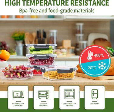 Набор из 5 стеклянных контейнеров для хранения продуктов 1 л с крышками Skroam