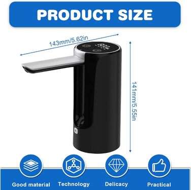 Електричний диспенсер для води 5 Вт чорний Behogan