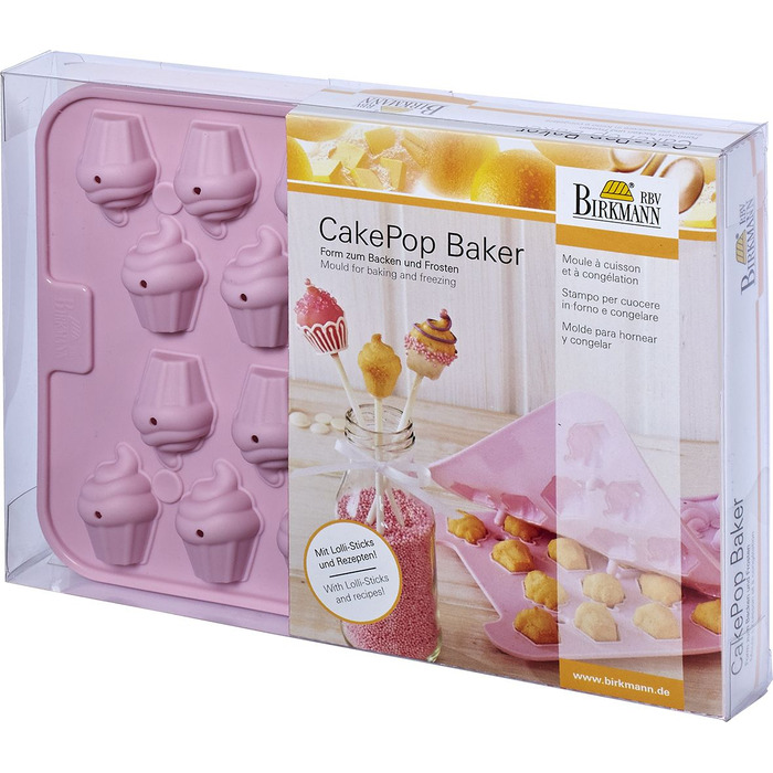 Форма для випічки у вигляді мороженок, 24,5 x 17,5 x 2,5 см, рожева, RBV Birkmann