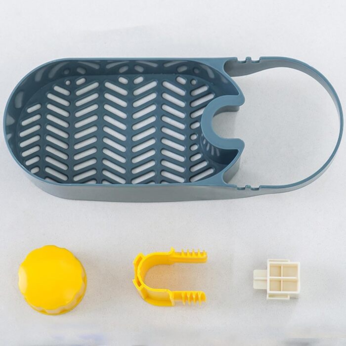 Стійка для зберігання крана для раковини, органайзер для кухонної раковини, кухонний кран, багатофункціональна стійка для крана для раковини, зберігання посуду, кухонне начиння, стійка для зливу для дому, ванної кімнати, щітки для мила (Balu)