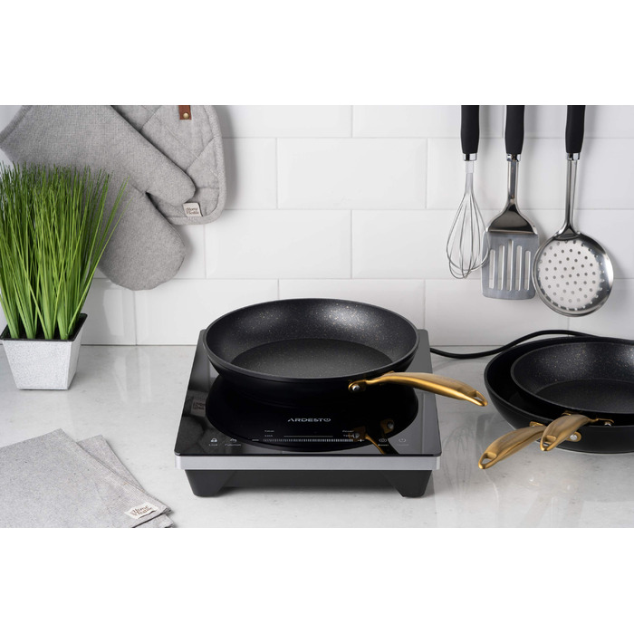 ARDESTO Сковорідка Black Mars Sparkle, 24см, алюміній, чорний