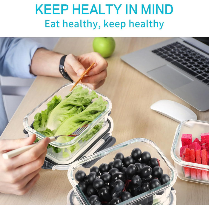 Набор пищевых контейнеров с крышками, 10 предметов, Skroam