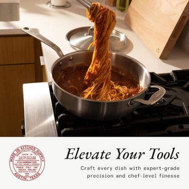 Посуд Made In сковорода з нержавіючої сталі об&39ємом 2,84 л 5-шарове покриття з нержавіючої сталі професійний посуд зроблено в Італії сумісний з індукцією (4,7 літра)