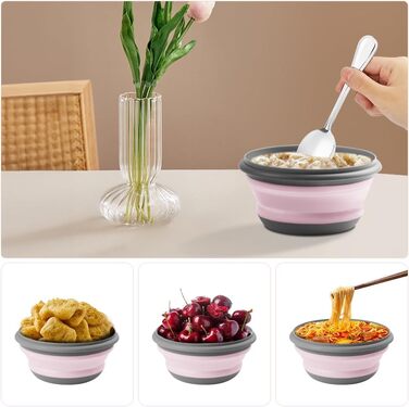 Складана миска 3 шт рожевий flintronic