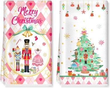 Набір з 2 різдвяних кухонних рушників 60 x 40 см Лускунчик Arquiel