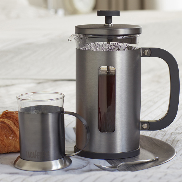 Френч-прес Kitchen Craft LA CAFETIERE, сталевий зі скляною колбою, 1000 мл