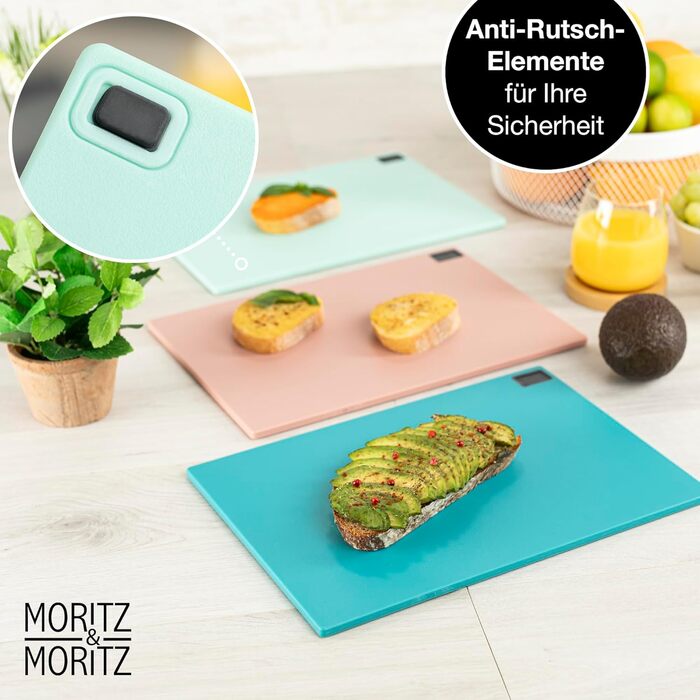 Набір обробних дошок 32 x 22 см з підставкою, 3 предмети, різнокольорові Moritz & Moritz