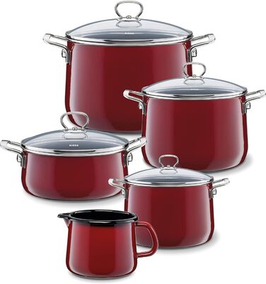 Чайник-флейта Plus, CLASSIC - КОЛІР ЧЕРВОНИЙ, діаметр 18 см, висота 21,7 см, ємність 2 літри, емальована, емальована 3 рази, червоний/чорний, індукційний 21,7 см Червоний, 0543-020