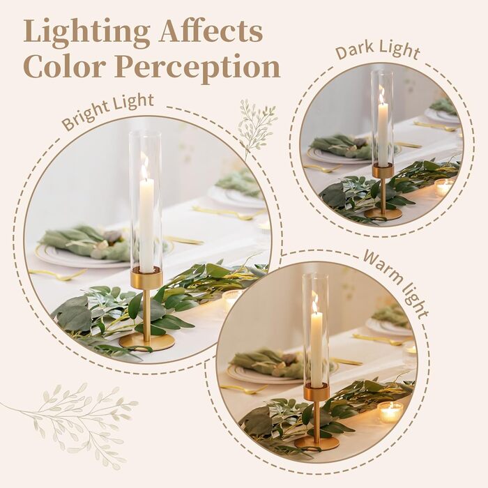 Підсвічник Sziqiqi для конічних свічок конічний підсвічник зі скляним циліндром для весільного декору - вінтажний підсвічник зі скляним ліхтарем для вітальні, прикраси різдвяного столу на відкритому повітрі (золотий, 18)