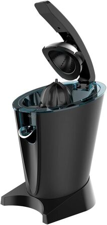 Соковижималка для цитрусових Cecotec Electric Arm 600 Steel. 600 Вт, ситечко з нержавіючої сталі, 2 знімні конуси, важіль, протикрапельна система, можна мити в посудомийній машині (чорний, EssentialVita Hyden)