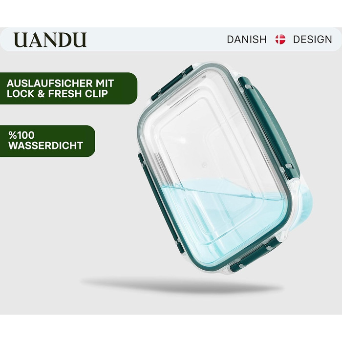 Набір банок для зберігання uandu Lock & Fresh з 16 упаковок, контейнери для зберігання харчових продуктів з кришками для харчових продуктів, мікрохвильова піч і морозильна камера, банки для зберігання з кришками, ящик для зберігання кухня, банки для збері