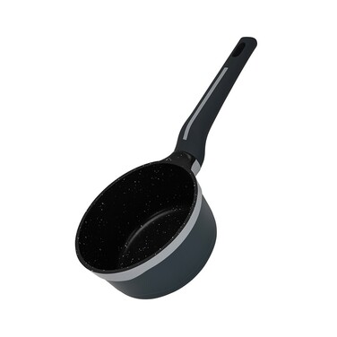 Ківш Fissman зі скляною кришкою LUXURIA 16x8см / 1,3 л алюміній з антипригарним покриттям (14549)