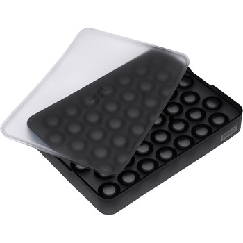 Силіконова льодогенератор Lurch ICE FORMER преміум-класу з кришкою на 20 кубиків льоду розміром 3 см, чорний, кубик 3 см (кулька 2 см)