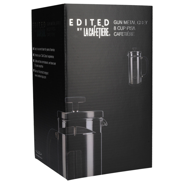 Френч-прес Kitchen Craft LA CAFETIERE, сталевий зі скляною колбою, 1000 мл