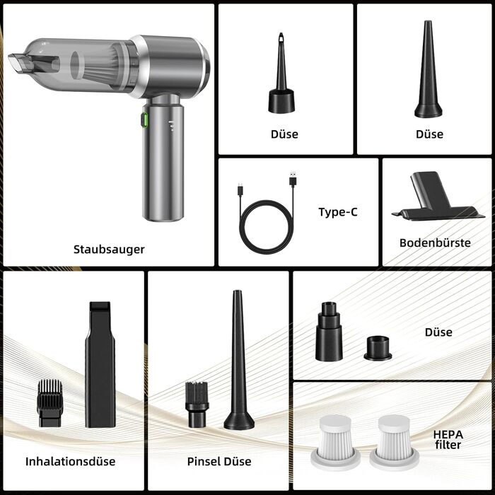 Ручний бездротовий пилосос з акумулятором 120 Вт NVKHG