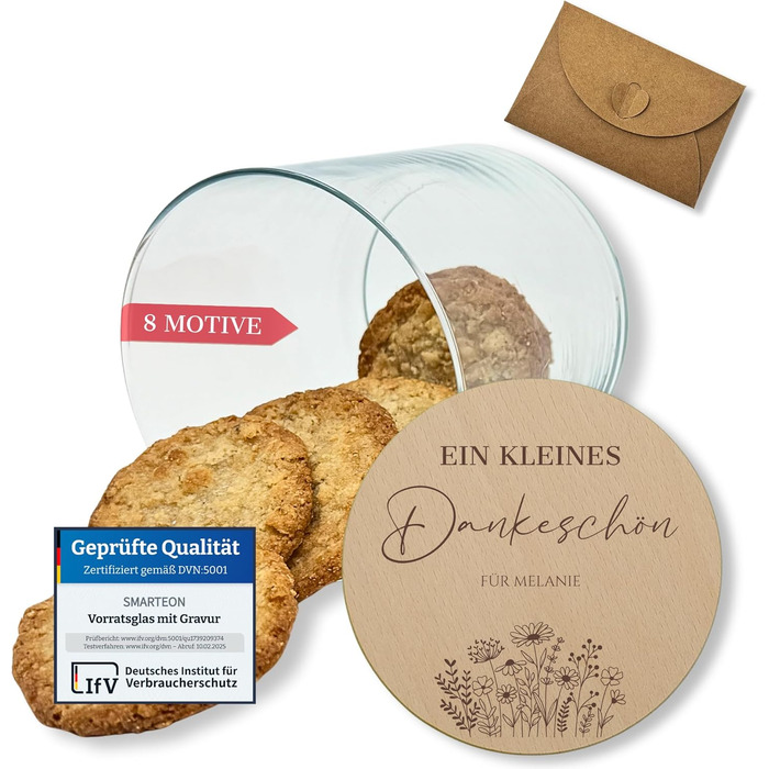 Банки для хранения с крышками, персонализированные с гравировкой SMARTEON