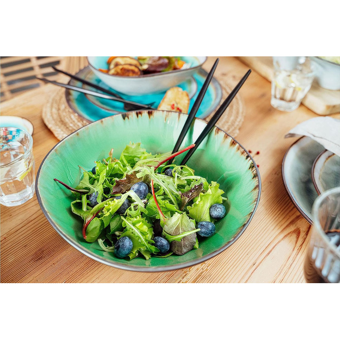 Співачка Набір мисок для макаронних виробів Palm Beach, 4 шт. и, миска для миски, унікальний дизайн, розширюється 1200 мл (салатник )