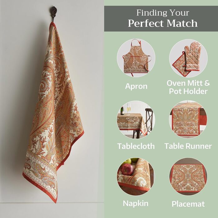 Набір із 3 багатоцільових кухонних рушників Maison d&39 Hermine Rural Christmas, 100 бавовна Барні рушники День подяки/Різдво (50 см x 70 см) (Кашмірський пейслі)