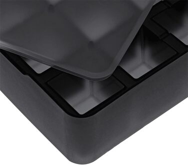 Силіконова льодогенератор Lurch ICE FORMER преміум-класу з кришкою на 20 кубиків льоду розміром 3 см, чорний, кубик 3 см (кубик 4 см, комплект з 2 шт.)