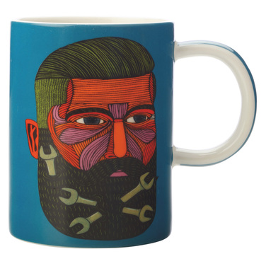 Кухоль для чаю, фарфор, 12 х 8,5 х 11 см, 450 мл Maxwell Williams Spanner Man MULGA