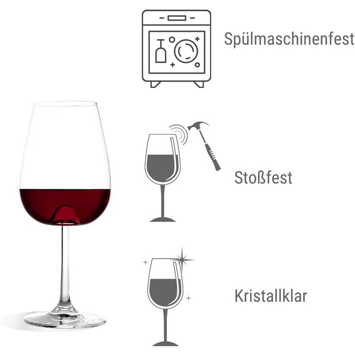 Набір з 6 келихів для вина 485 мл, Vulcano Stölzle Lausitz