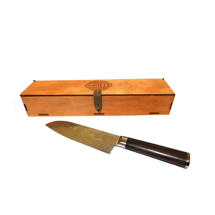 Ніж із дамаської сталі 17 см Santoku professional GRILLI